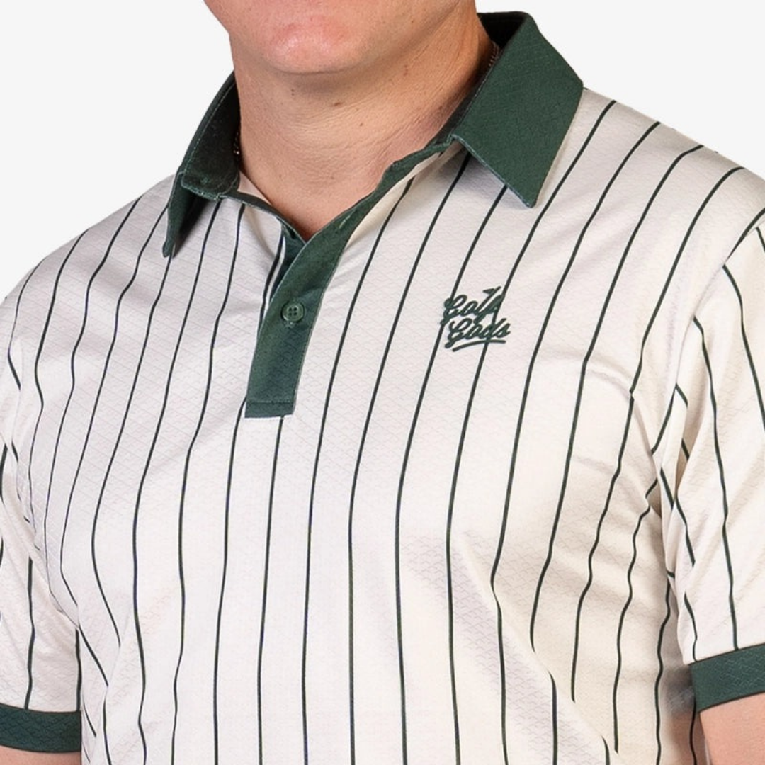 GOLF GODS - GOLF GODS Men's Bullpen Green Cool Tech Performance Golf Polo - The Agora Bangkok